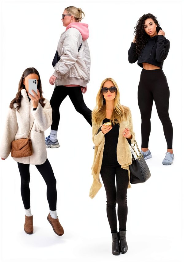 HIGHDAYS Fleece Lined Leggings Womens - Warm Yoga Pants-1